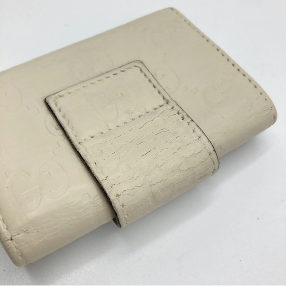 🔹️GUCCI 🔹️ Key case holder Leather ivory Guccissima - Picture 7 of 15